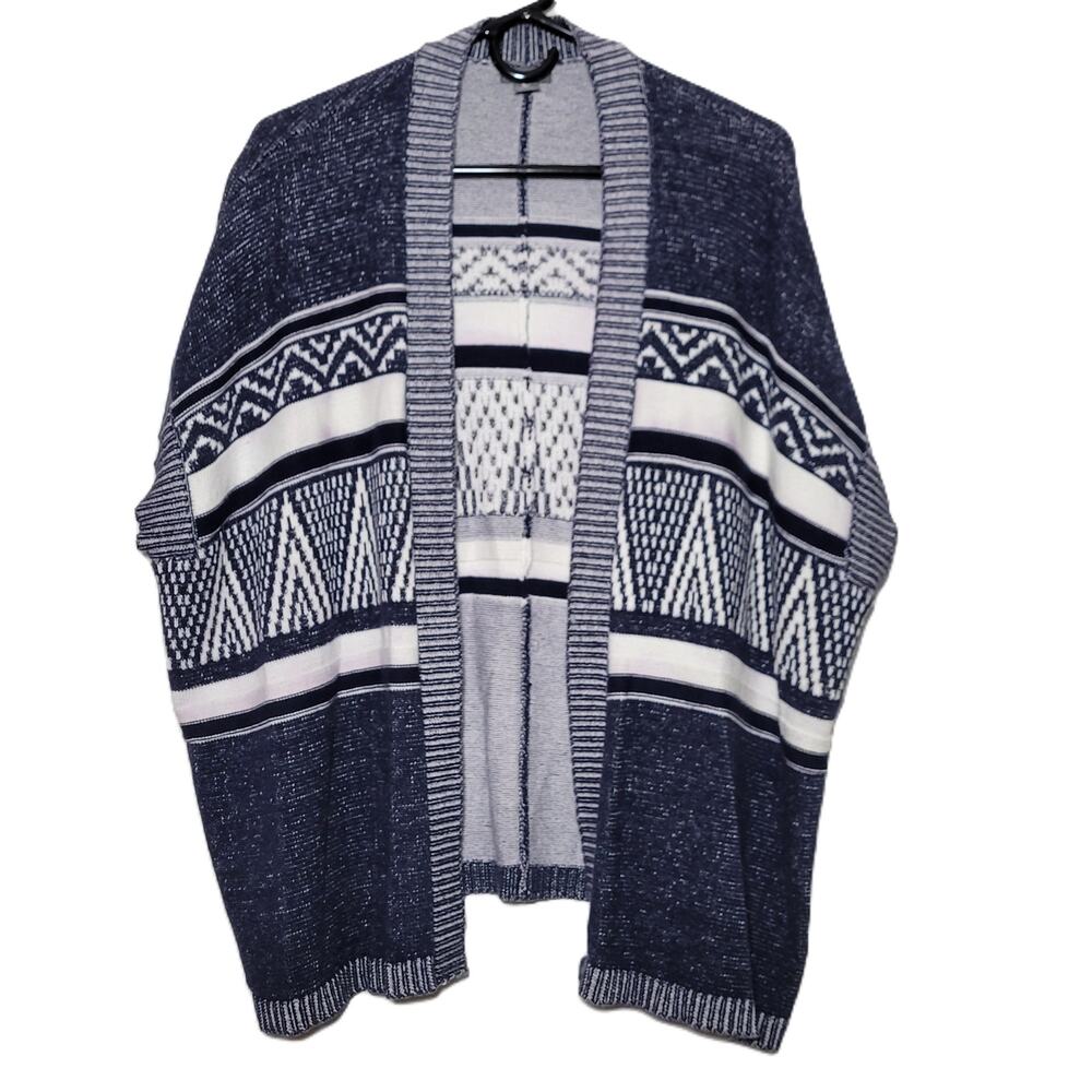 Eddie Bauer Poncho Cardigan Open Front Sweater Shrug Cotton Women's Size Small